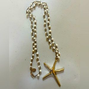 Tommy Bahama starfish necklace with pearl and gold tones.